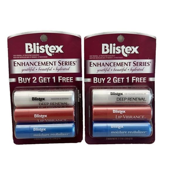 Blistex Enhancement Series (3 PK) Deep Renewal/ Revitalizer Lip Vibrance 6 Tubes - Picture 1 of 4